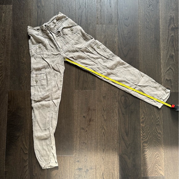 American Eagle Outfitters Olive Cargo Linen Blend Pant - Picture 12 of 14